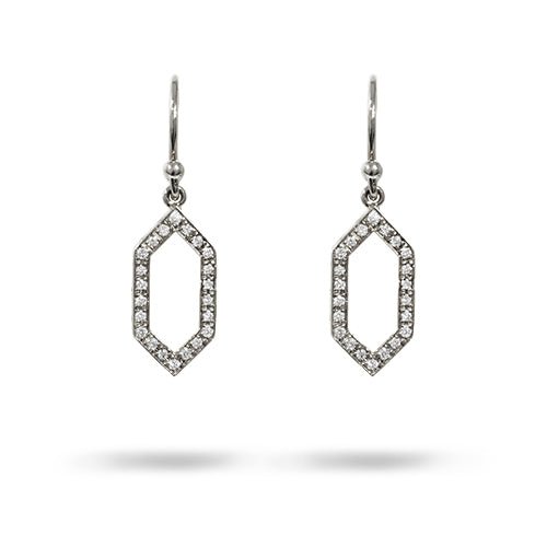 GRAPHITE DROP DIAMOND EARRINGS IN WHITE GOLD - EARRINGS