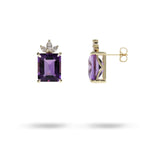 AMETHYST AND DIAMOND BOW EARRINGS - EARRINGS