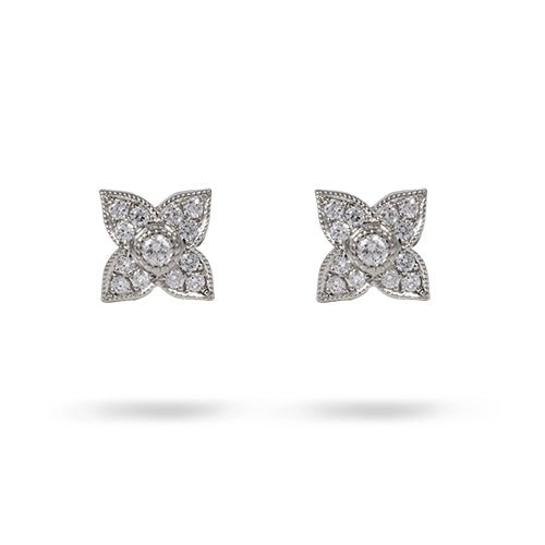 LILAC DIAMOND EARRINGS IN WHITE GOLD - EARRINGS