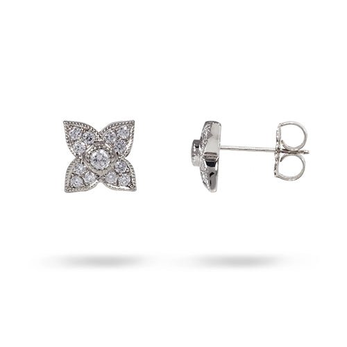 LILAC DIAMOND EARRINGS IN WHITE GOLD - EARRINGS