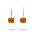TESSA DROP EARRINGS IN YELLOW GOLD WITH CITRINES - EARRINGS