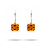 TESSA DROP EARRINGS IN YELLOW GOLD WITH CITRINES - EARRINGS
