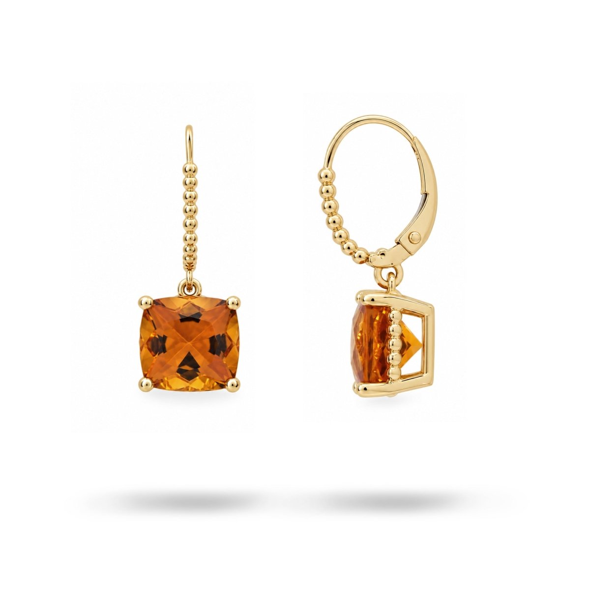 TESSA DROP EARRINGS IN YELLOW GOLD WITH CITRINES - EARRINGS