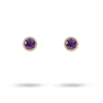 VICTORIA STUD WITH 5MM AMETHYST IN YELLOW GOLD - EARRINGS