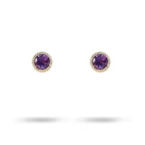 VICTORIA STUD WITH 5MM AMETHYST IN YELLOW GOLD - EARRINGS
