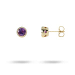 VICTORIA STUD WITH 5MM AMETHYST IN YELLOW GOLD - EARRINGS