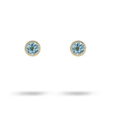 VICTORIA STUD WITH 5MM BLUE TOPAZ IN YELLOW GOLD - EARRINGS