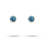 VICTORIA STUD WITH 6.5MM BLUE TOPAZ IN YELLOW GOLD - EARRINGS