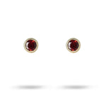 VICTORIA STUD WITH 5MM GARNET IN YELLOW GOLD - EARRINGS