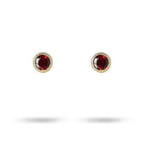 VICTORIA STUD WITH 5MM GARNET IN YELLOW GOLD - EARRINGS