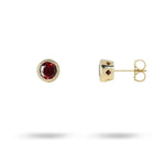 VICTORIA STUD WITH 5MM GARNET IN YELLOW GOLD - EARRINGS