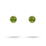 VICTORIA STUD WITH 6.5MM PERIDOT IN YELLOW GOLD - EARRINGS
