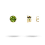 VICTORIA STUD WITH 6.5MM PERIDOT IN YELLOW GOLD - EARRINGS