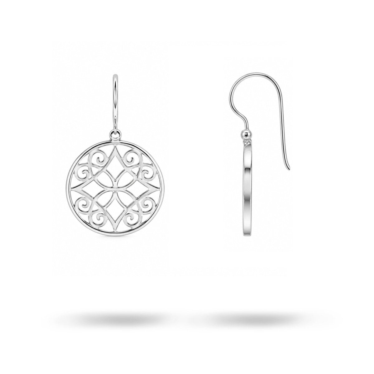 FILIGREE LARGE DROP EARRINGS IN STERLING SILVER - EARRINGS