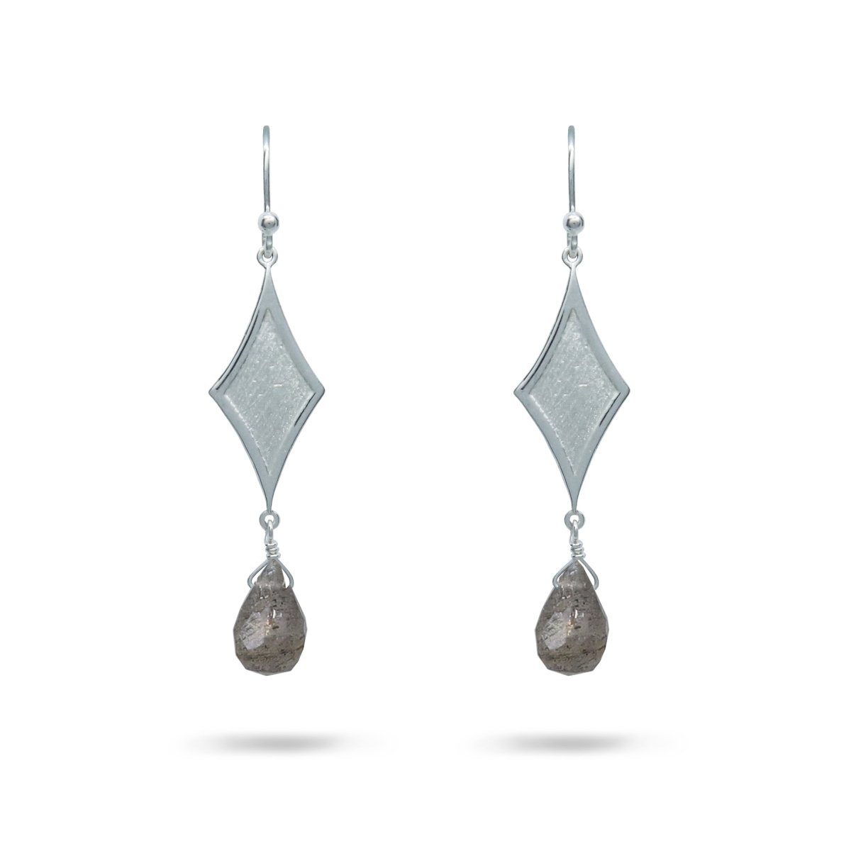 HARLEQUIN LABRADORITE EARRINGS IN STERLING SILVER - EARRINGS