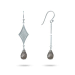 HARLEQUIN LABRADORITE EARRINGS IN STERLING SILVER - EARRINGS