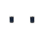 BLOSSOM STUD EARRING WITH BLUE SAPPHIRE IN WHITE GOLD - 