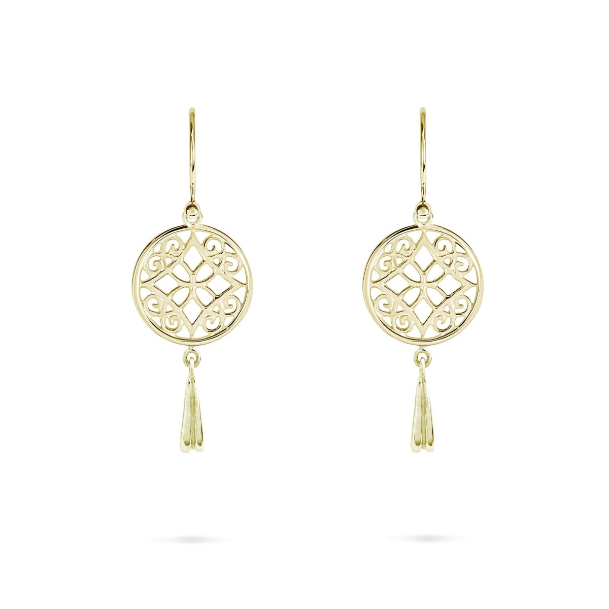 SMALL FILIGREE TASSEL DROP EARRINGS IN 14K YELLOW GOLD - EARRINGS