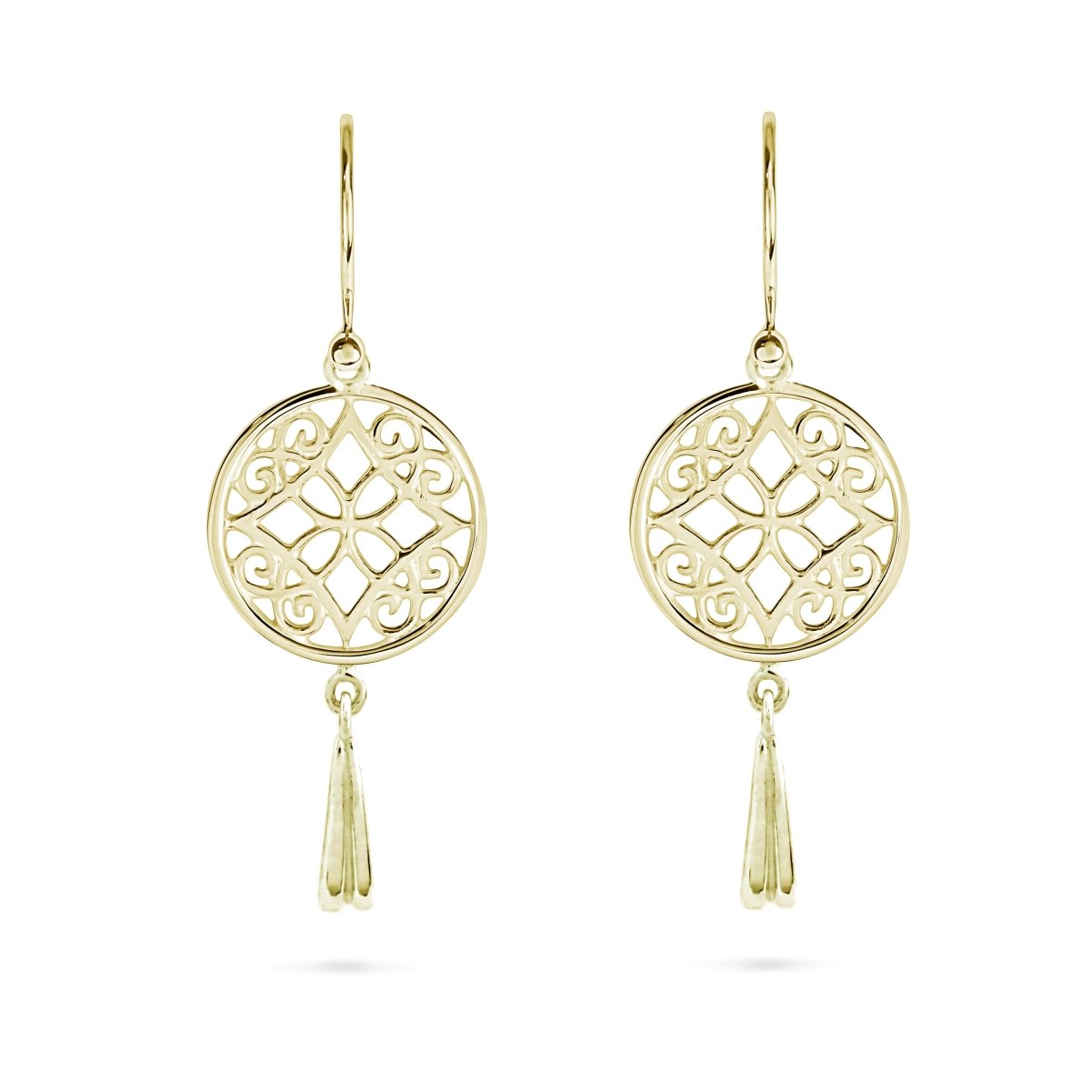 FILIGREE MEDIUM TASSEL DROP EARRINGS IN 14K YELLOW GOLD - EARRINGS