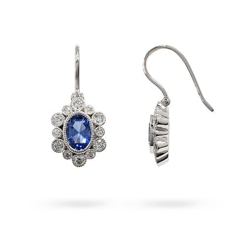 MARIGOLD OVAL ROSE CUT SAPPHIRE EARRING - EARRINGS