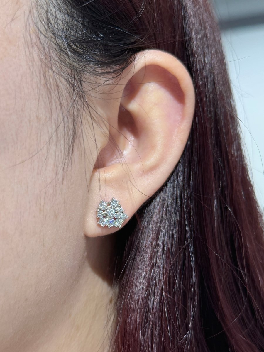 MINI LACE EARRING IN WHITE GOLD - EARRINGS