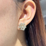 SMALL LACE EARRING IN WHITE GOLD - EARRINGS