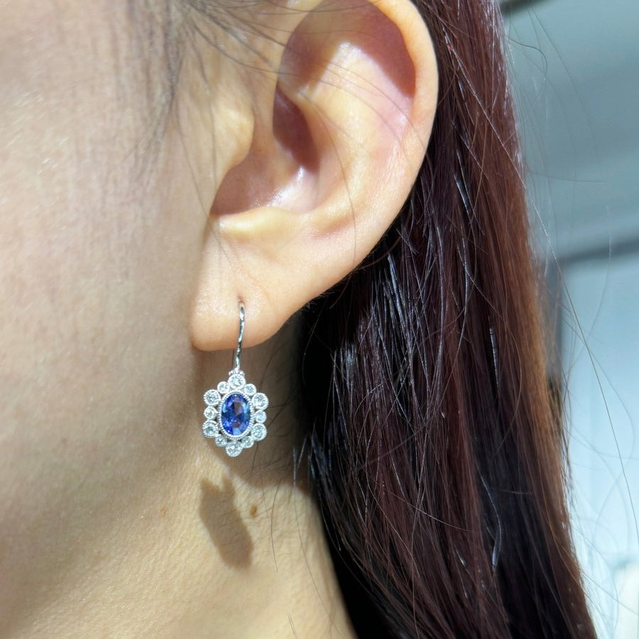 MARIGOLD OVAL ROSE CUT SAPPHIRE EARRING - EARRINGS