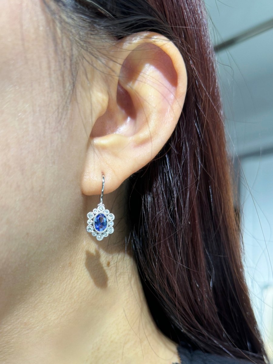 MARIGOLD OVAL ROSE CUT SAPPHIRE EARRING - EARRINGS