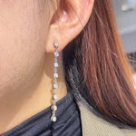 DIAMOND LINE DANGLE EARRING - EARRINGS