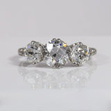 THREE EUROPEAN CUT DIAMOND RING - ESTATE & VINTAGE JEWELLERY