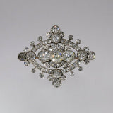 DIAMOND BROOCH IN STERLING SILVER & 9KT YELLOW GOLD - ESTATE & VINTAGE JEWELLERY