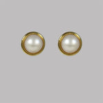 MABE PEARL EARRING IN 14K YELLOW GOLD - ESTATE & VINTAGE JEWELLERY