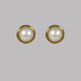 MABE PEARL EARRING IN 14K YELLOW GOLD - ESTATE & VINTAGE JEWELLERY