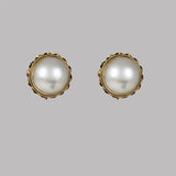 MABE PEARL TWIST EARRING IN 14K YELLOW GOLD - ESTATE & VINTAGE JEWELLERY