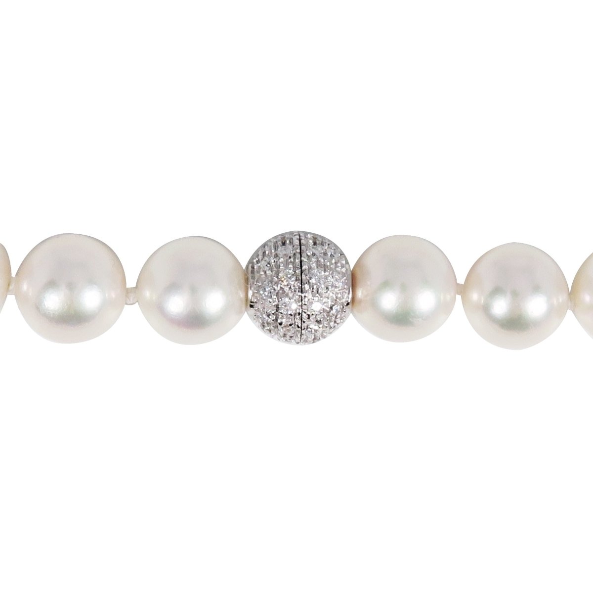 AKOYA PEARL 8.5MM NECKLACE WITH WHITE GOLD CLASP - NECKLACES