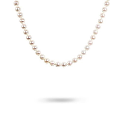 AKOYA PEARL 7.5-8.0MM NECKLACE WITH WHITE GOLD CLASP - NECKLACES