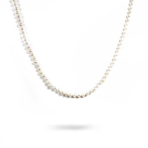 3.5-4.0MM FRESH WATER PEARL NECKLACE IN 14K YELLOW GOLD - NECKLACES