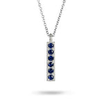 JUBILEE PENDANT NECKLACE IN WHITE GOLD WITH BLUE SAPPHIRE - NECKLACES