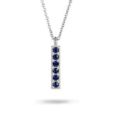 JUBILEE PENDANT NECKLACE IN WHITE GOLD WITH BLUE SAPPHIRE - NECKLACES