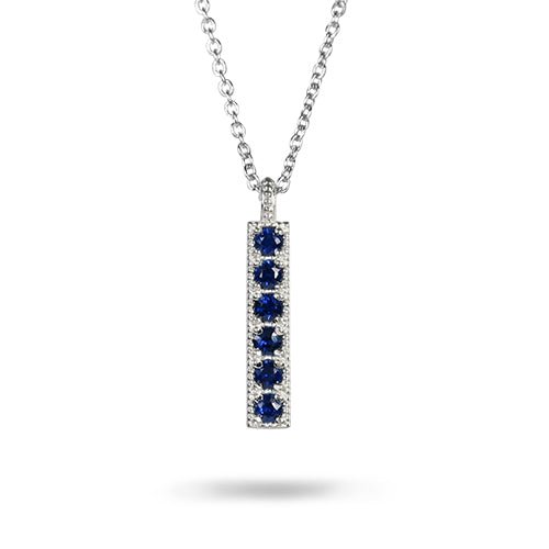 JUBILEE PENDANT NECKLACE IN WHITE GOLD WITH BLUE SAPPHIRE - NECKLACES