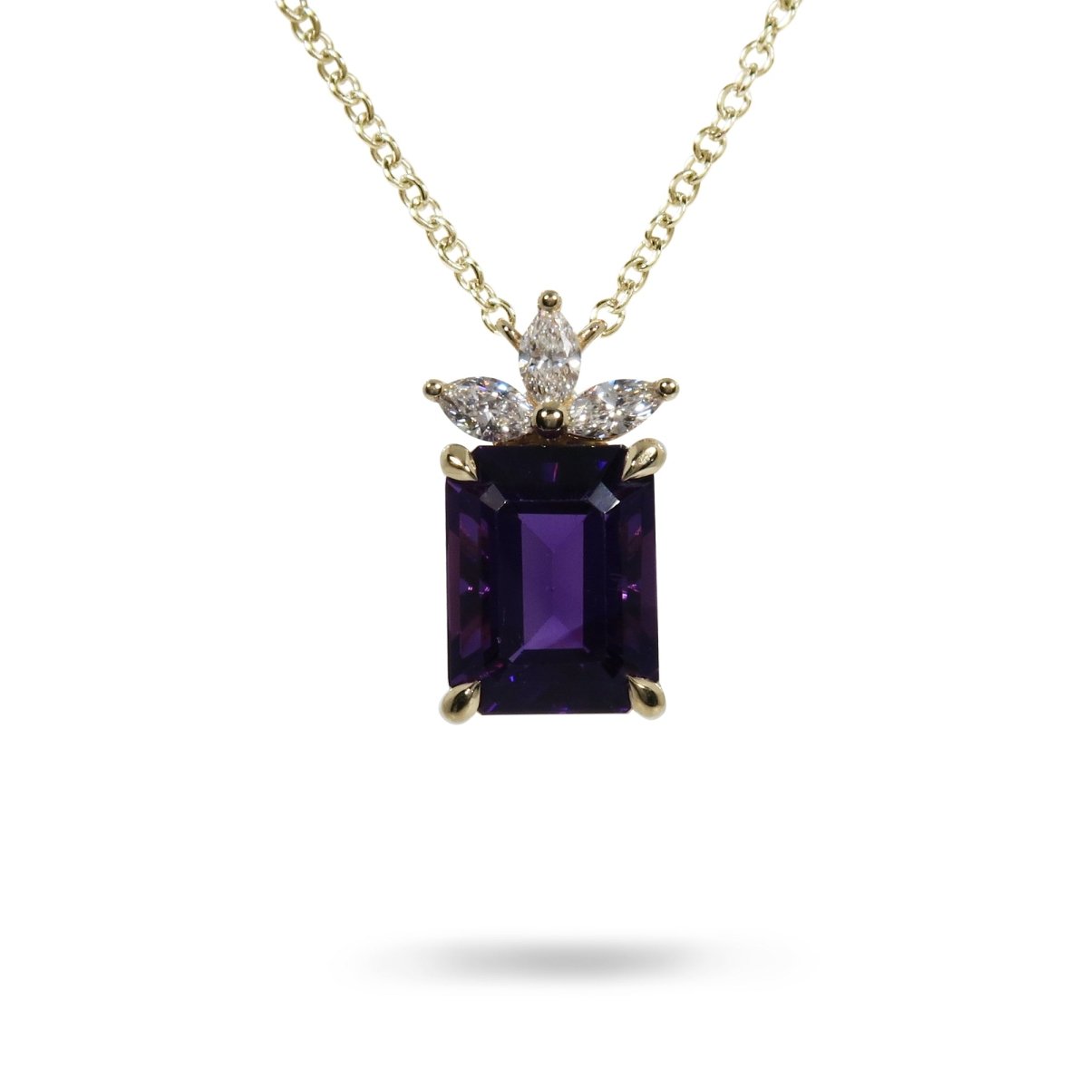 BOW PENDANT WITH AMETHYST - NECKLACES