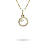 ORGANIC CIRCLE WITH DIAMOND IN YELLOW GOLD - NECKLACES