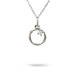 12MM ORGANIC CIRCLE WITH DIAMOND IN 14K WHITE GOLD RIGHT - NECKLACES