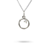 12MM ORGANIC CIRCLE WITH DIAMOND IN 14K WHITE GOLD RIGHT - NECKLACES