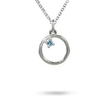 ORGANIC CIRCLE WITH BLUE TOPAZ IN STERLING SILVER LEFT - NECKLACES