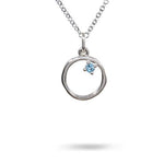 ORGANIC CIRCLE WITH BLUE TOPAZ IN STERLING SILVER RIGHT - NECKLACES