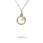 9MM ORGANIC CIRCLE WITH DIAMOND IN 14K YELLOW GOLD - NECKLACES