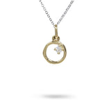 9MM ORGANIC CIRCLE WITH DIAMOND IN 14K YELLOW GOLD - NECKLACES