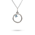 12MM ORGANIC CIRCLE WITH BLUE TOPAZ IN STERLING SILVER - NECKLACES