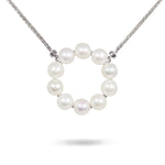 CIRCLE OF PEARL IN 14K WHITE GOLD - NECKLACES